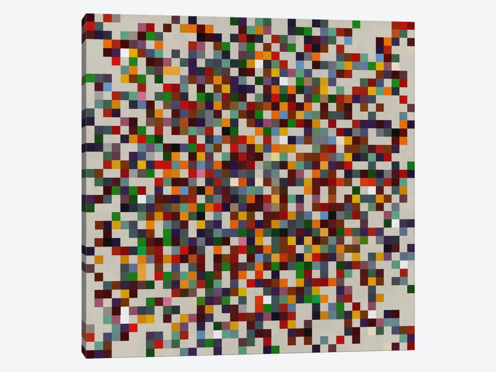 Modern Art- Pixilated Tile Art Colorful Cluster by 5by5collective 1-piece Canvas Art