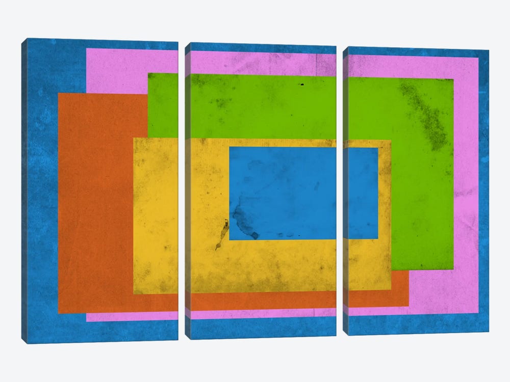 Modern Art - Homage to the Rectangle (After Albers) by 5by5collective 3-piece Canvas Wall Art
