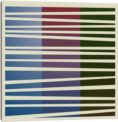 Modern Art- Dusk Concept (After Caporel) Canvas Art Print - Stripe Patterns