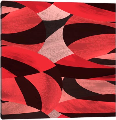 Modern Art- Abstract Petals Canvas Art Print - Red Abstract Art