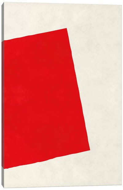 Modern Art - Red Square (After Albers) Canvas Art Print - Minimalist Dining Room