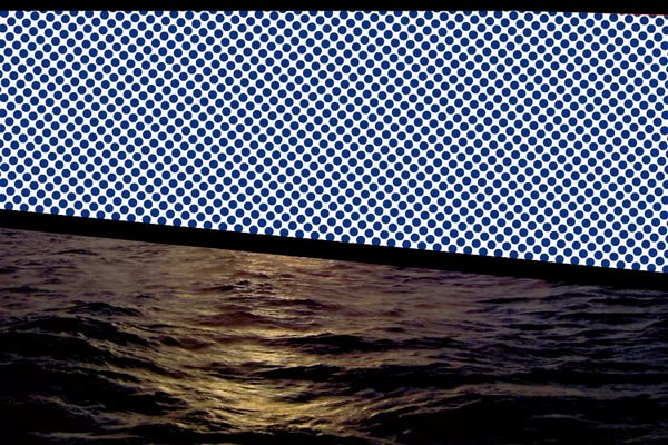 Polka Dot: Modern Art - Sunset at Sea by 5by5collective