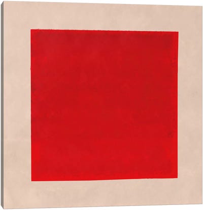 Modern Art- Red Square Complete (After Albers) Canvas Art Print - Modern Art Collection