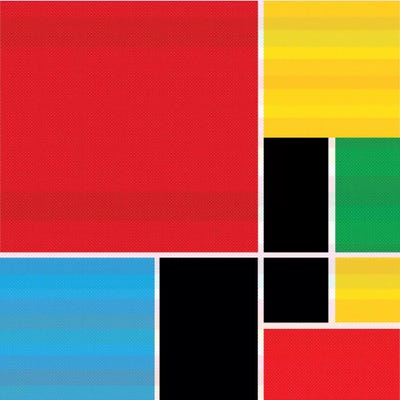 Modern Art- Colored Composition (After Mondrian) by 5by5collective canvas print