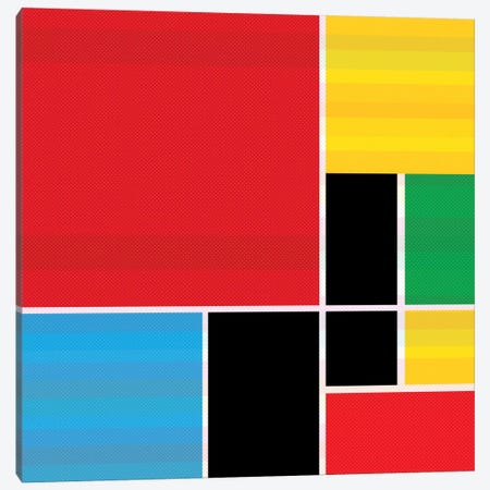 Modern Art- Colored Composition (After Mondrian) Canvas Print #MA219} by 5by5collective Canvas Wall Art
