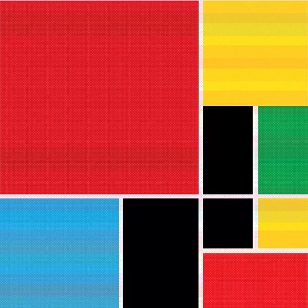 Composition With Red, Blue And Yellow: Modern Art- Colored Composition (After Mondrian) by 5by5collective