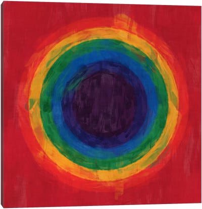 Modern Art- Rainbow Tunnel (After Suggs) Canvas Art Print - Geometric Pop