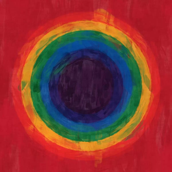 Squares With Concentric Circles Collection: Modern Art- Rainbow Tunnel (After Suggs) by 5by5collective