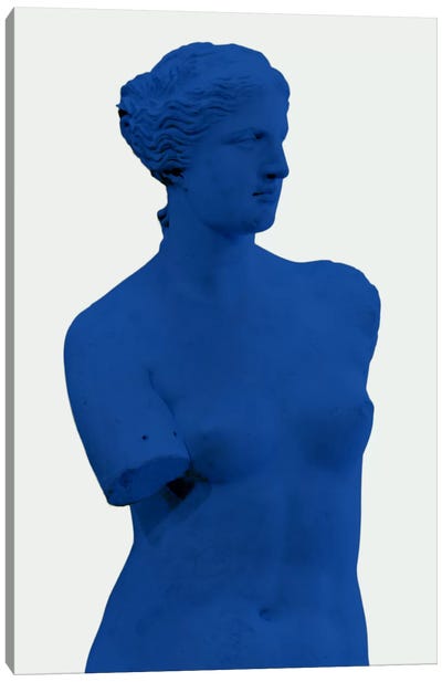 Modern Art - Venus de Milo Blue Canvas Art Print - Sculpture & Statue Art