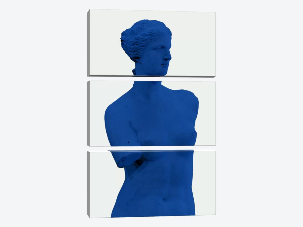 Modern Art - Venus de Milo Blue by 5by5collective 3-piece Canvas Print