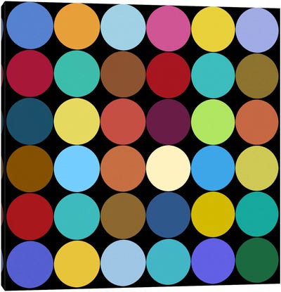 Modern Art- Dots Nine Colors Canvas Art Print - Pitter Pattern