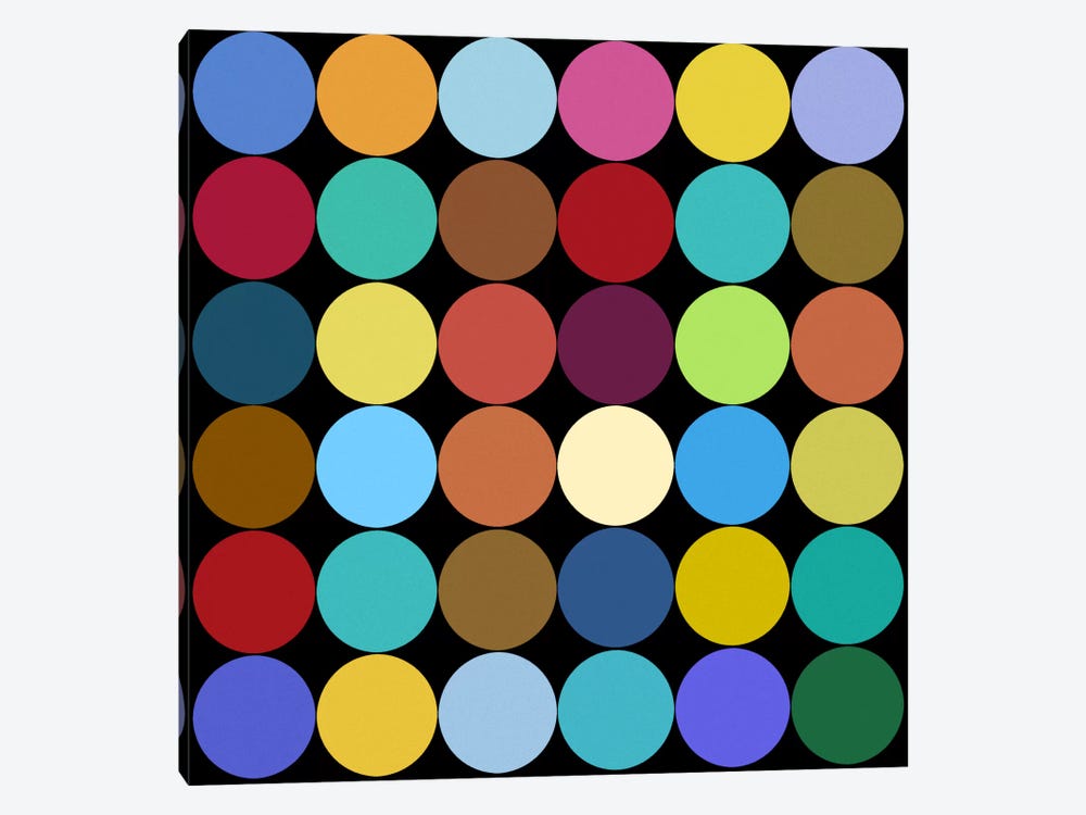 Modern Art- Dots Nine Colors by 5by5collective 1-piece Canvas Wall Art