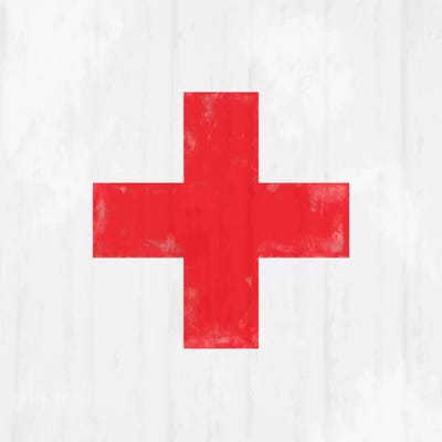 Modern Art- Red Cross by 5by5collective art print