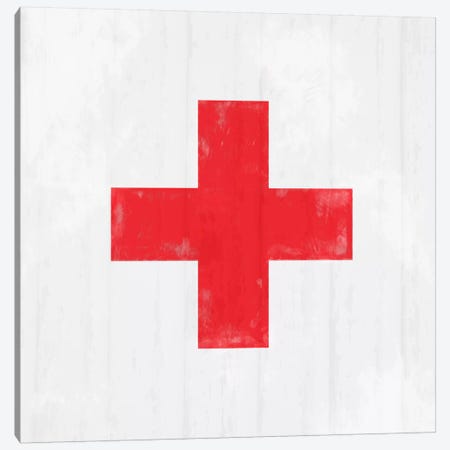 Modern Art- Red Cross Canvas Print #MA280} by 5by5collective Art Print