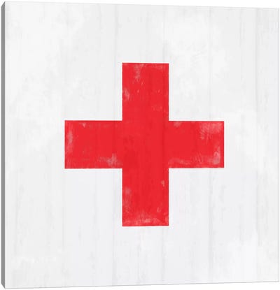 Modern Art- Red Cross Canvas Art Print - Modern Art Collection