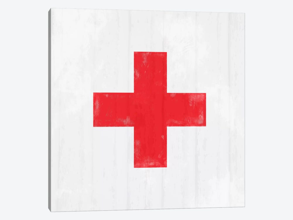 Modern Art- Red Cross by 5by5collective 1-piece Canvas Wall Art