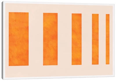 Modern Art - Orange Levies Canvas Art Print - Geometric Pop