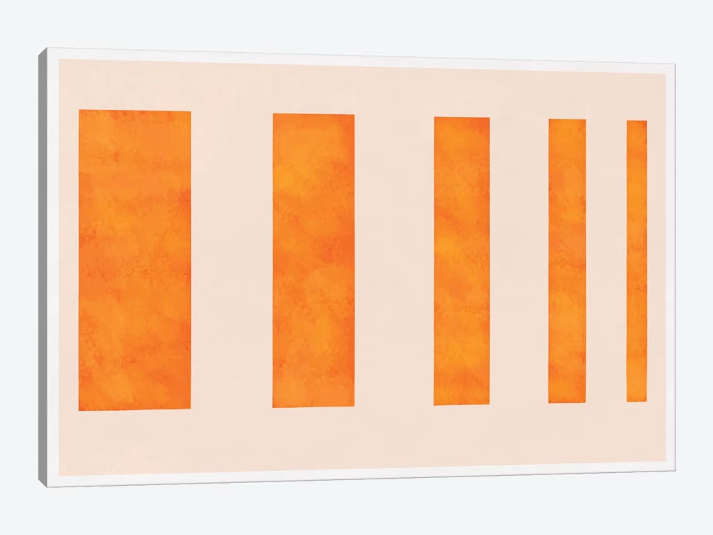 Modern Art - Orange Levies by 5by5collective 1-piece Canvas Print