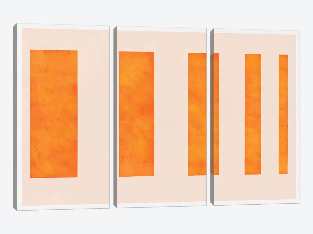 Modern Art - Orange Levies by 5by5collective 3-piece Art Print