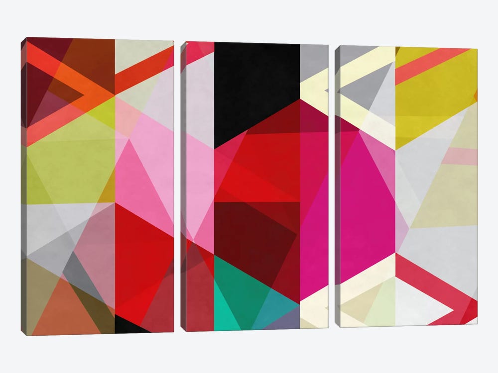 Modern Art - View Through a Kaleidoscope by 5by5collective 3-piece Canvas Artwork