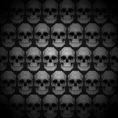 Modern Art- Pixilated Skulls by 5by5collective canvas print