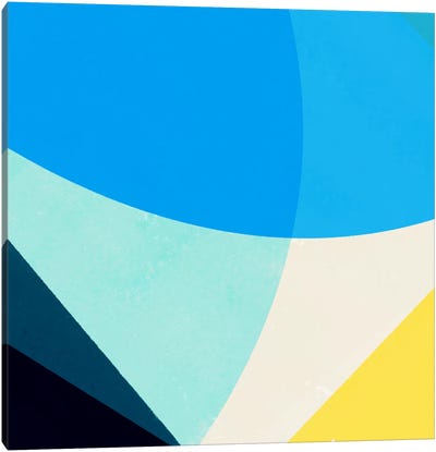 Modern Art- Acrobat Canvas Art Print - Blue & Yellow Art