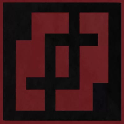 Modern Art- Indigo & Red Ochre by 5by5collective canvas print