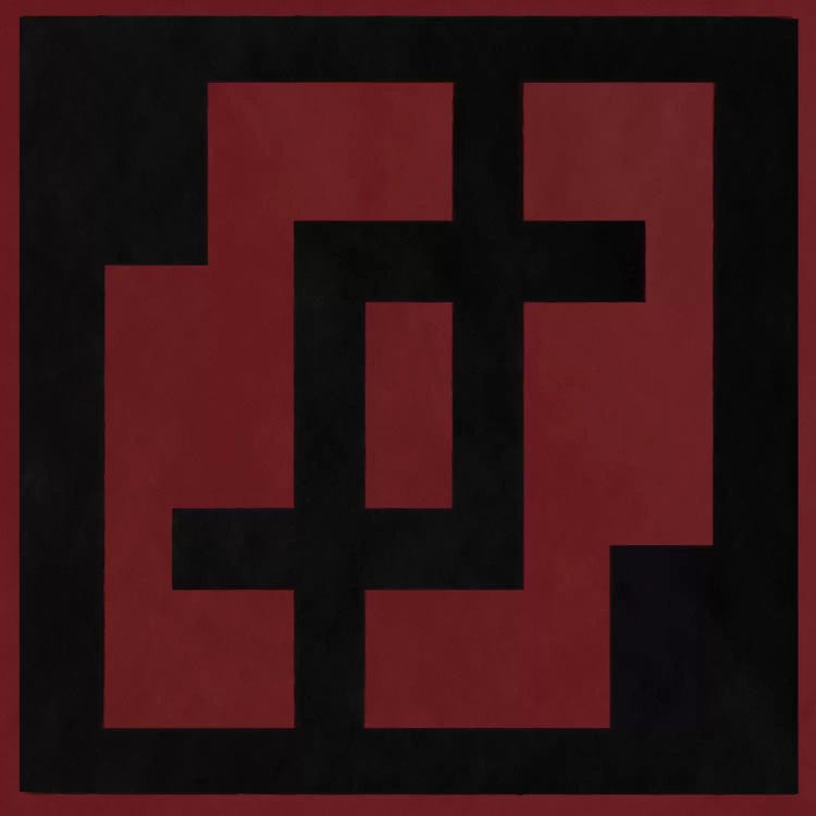 Modern Art- Indigo & Red Ochre