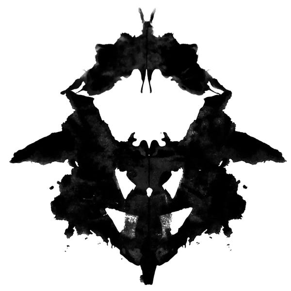 Abstract Watercolors: Modern Art- Dancing Butterfly Inkblots by 5by5collective