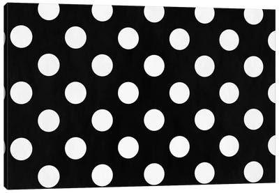 Modern Art - Polka Dots Canvas Art Print - Black & White Patterns