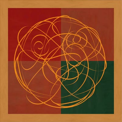 Modern Art- Indian Symbolism Luck & Prosperity by 5by5collective canvas print