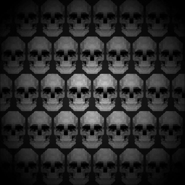 Modern Art- Pixilated Skulls by 5by5collective wall art