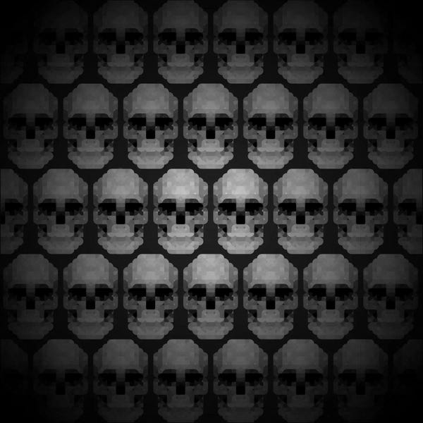 Modern Art- Pixilated Skulls