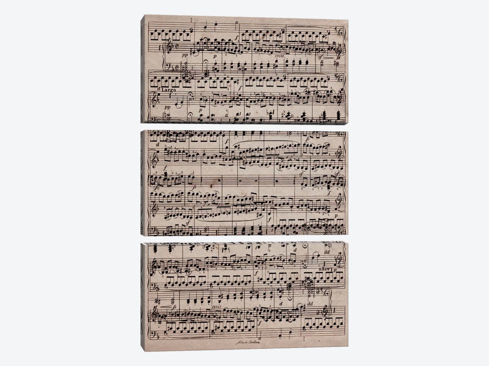 Modern Art - Sheet Music Ode to Joy by 5by5collective 3-piece Canvas Art