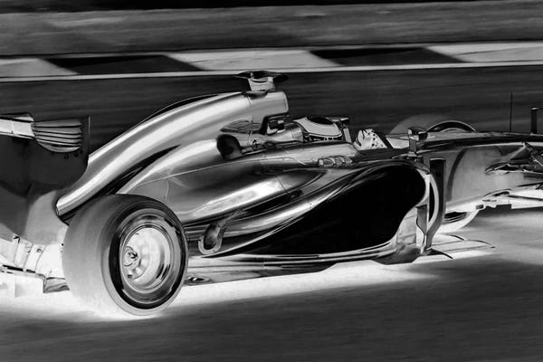Large Black & White Art - Canvas Prints: Modern Art - Formula 1 by 5by5collective