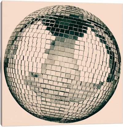 Modern Art- Disco Ball Canvas Art Print - Seventies Nostalgia Art