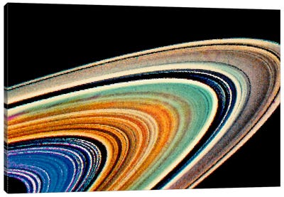 Modern Art - Rings of Saturn Canvas Art Print - Saturn Art