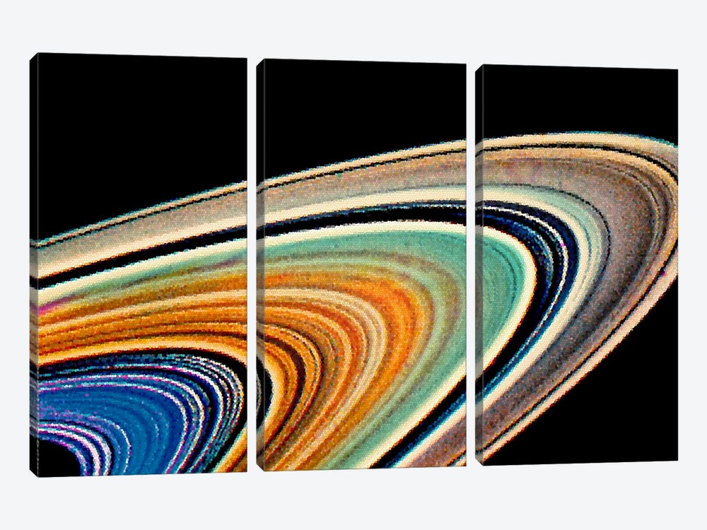 Modern Art - Rings of Saturn by 5by5collective 3-piece Canvas Wall Art