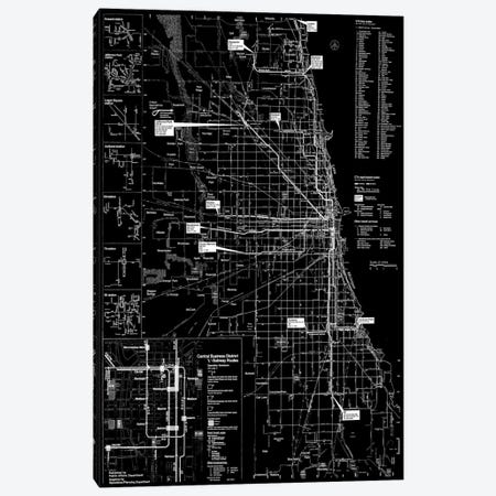 Modern Art - Chicago Transit Negative Canvas Print #MA468} by 5by5collective Canvas Art Print