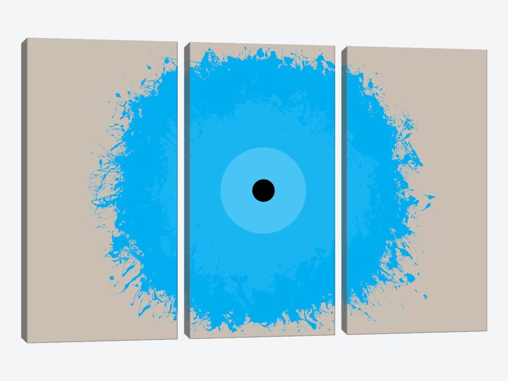 Modern Art- Cool Blue by 5by5collective 3-piece Canvas Art Print