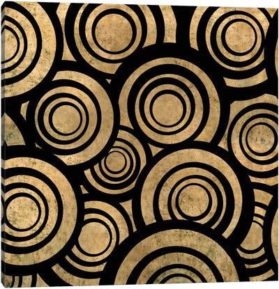 Modern Art- Overlapping Circle Pattern Canvas Art Print - Polka Dot Patterns