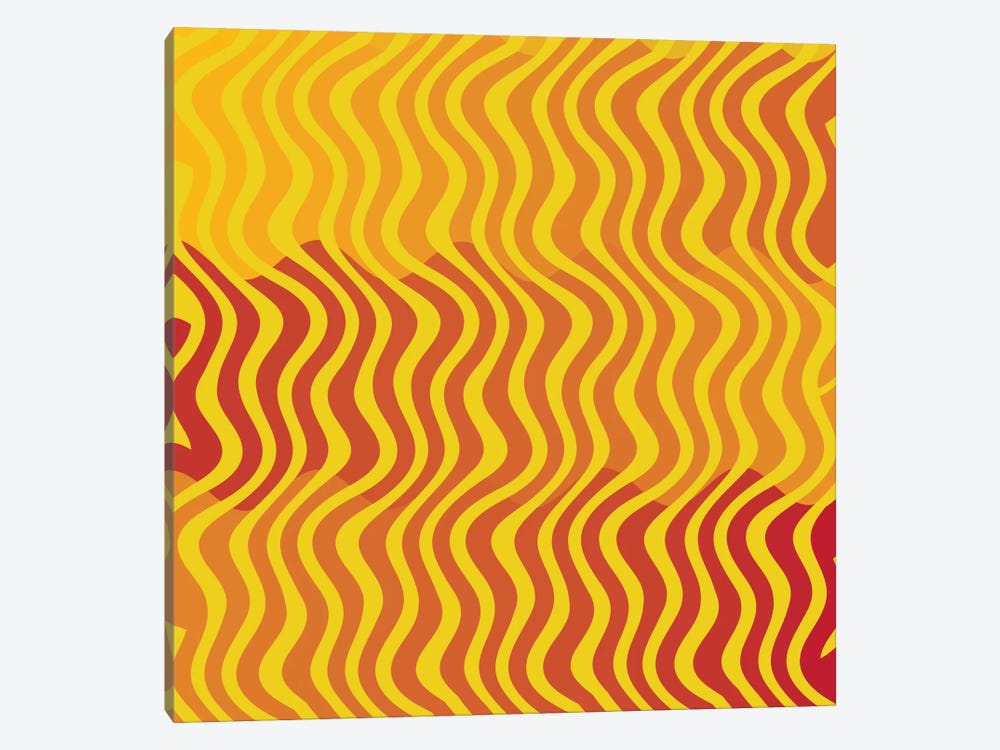 Modern Art- Groovy Yellow by 5by5collective 1-piece Canvas Print