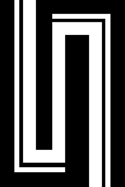 Modern Art- White on Black Hairpin Turns