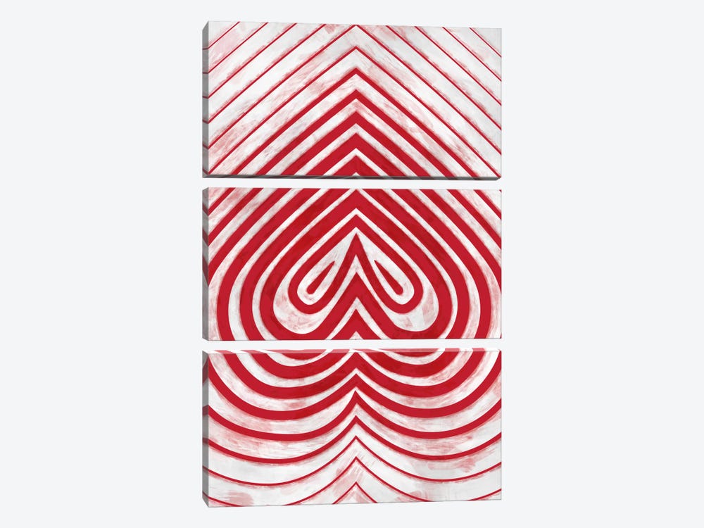 Modern Art - Red Spade by 5by5collective 3-piece Art Print