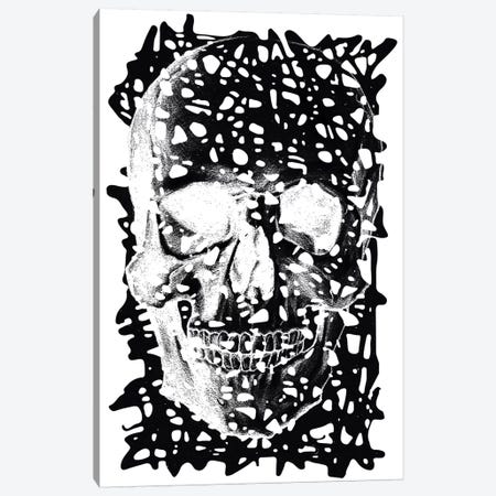 Modern Art - Black Splatter Skull Canvas Print #MA72} by 5by5collective Canvas Art