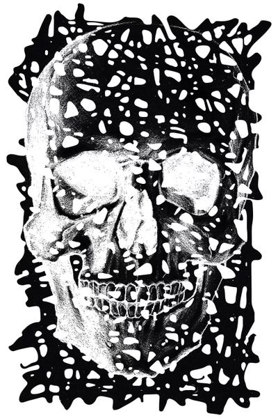 5by5collective: Modern Art - Black Splatter Skull by 5by5collective