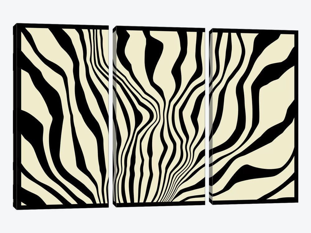 Modern Art - Zebra Print by 5by5collective 3-piece Art Print