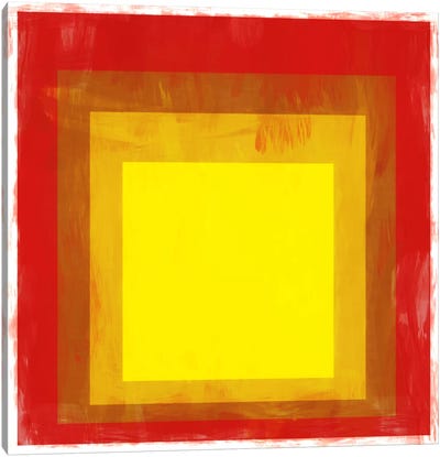Modern Art- Red & Yellow Squares Canvas Art Print - Geometric Pop