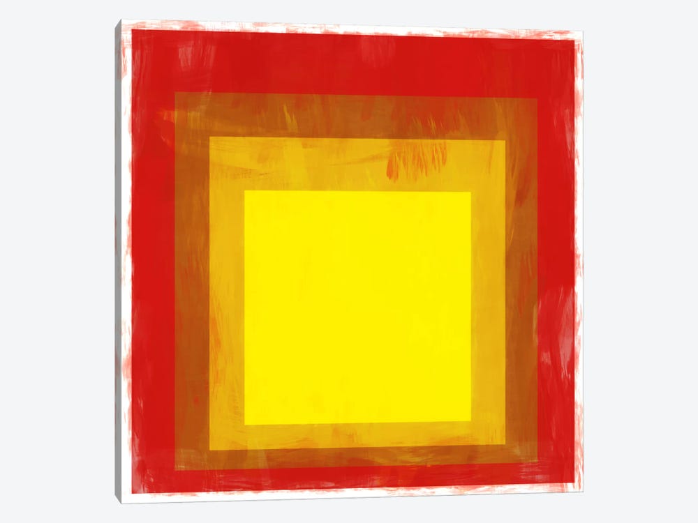 Modern Art- Red & Yellow Squares by 5by5collective 1-piece Canvas Art