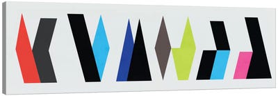Modern Art- Six Chunk Logo Canvas Art Print - Geometric Pop